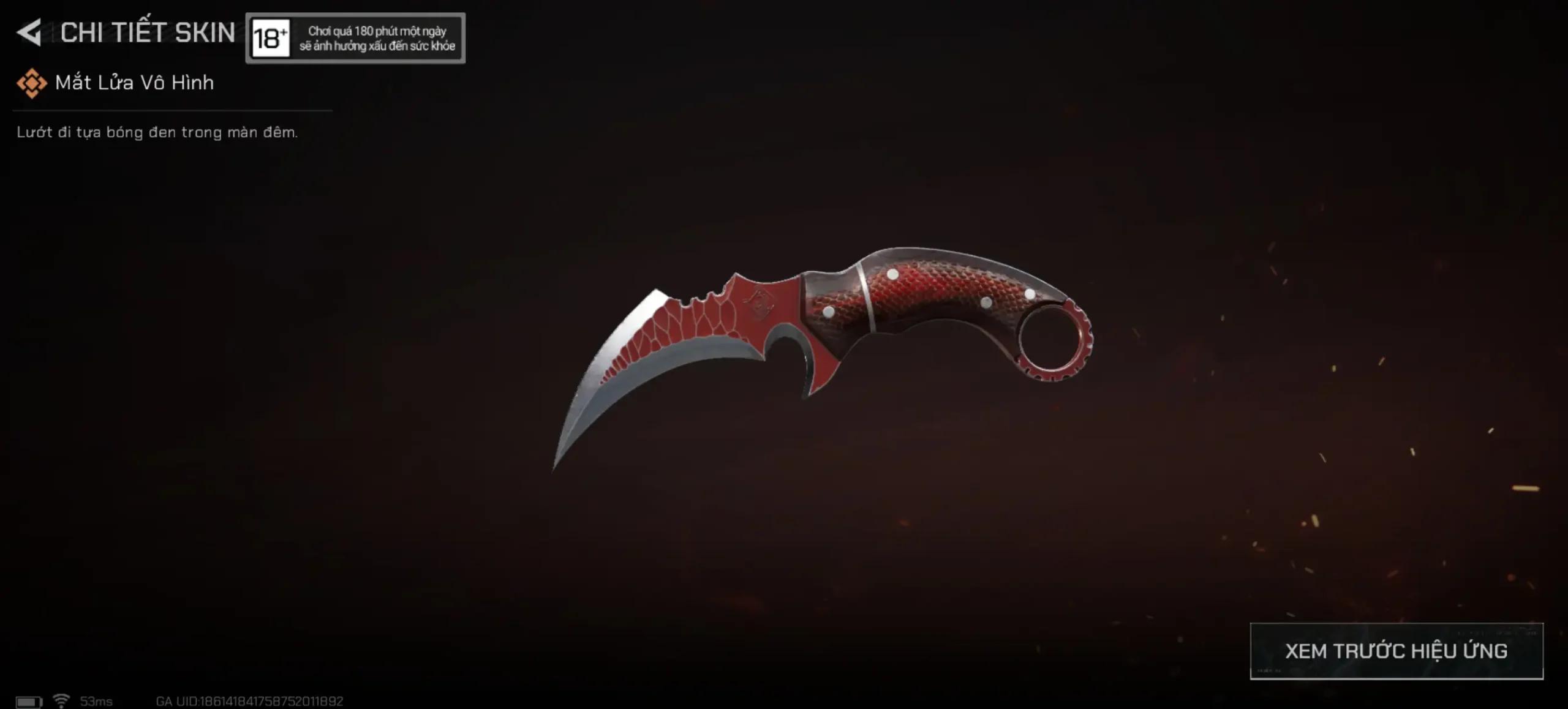 SKIN DAO MẮT LỬA VÔ HÌNH