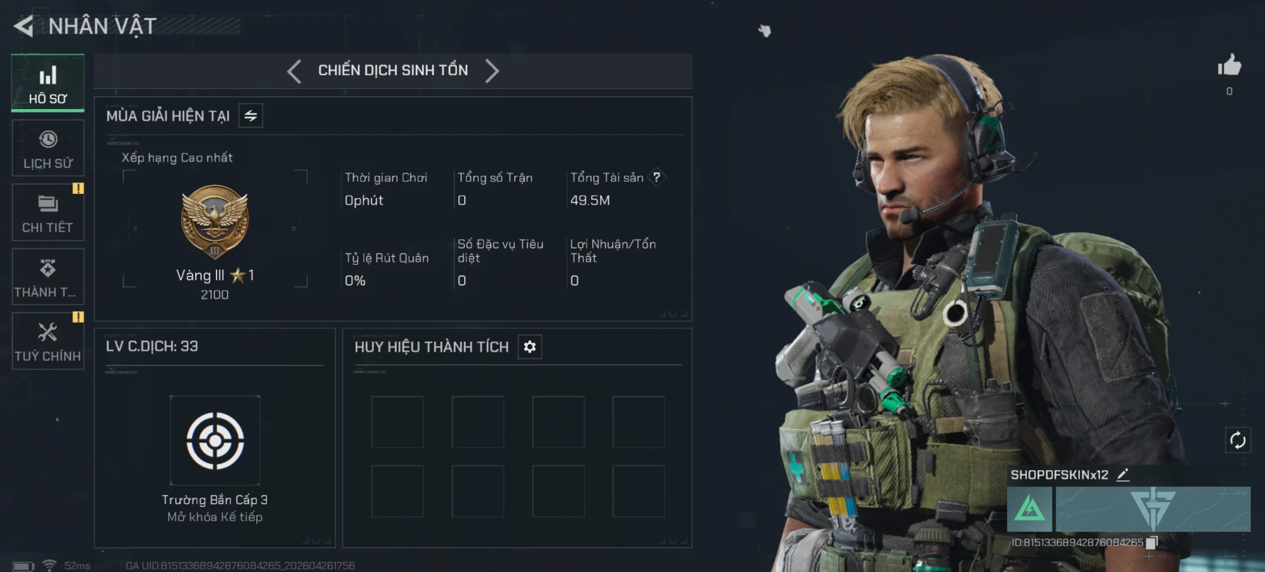 ACC CHIẾN DỊCH LV33 40 – 50M XU